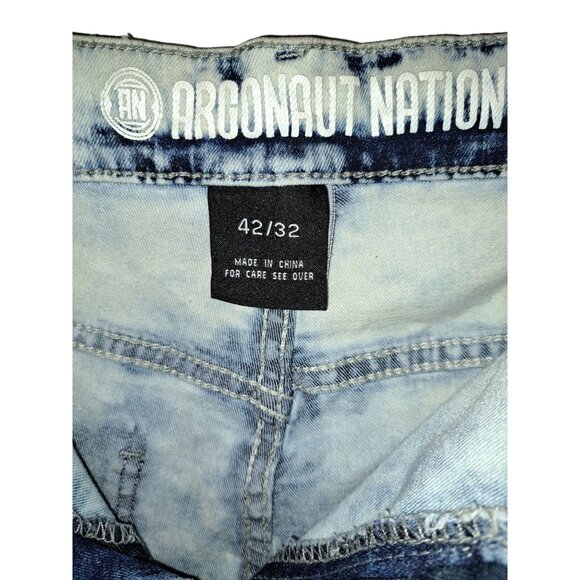Argonaut Nation Acid Wash Distressed Ribbed Jeans Size 42X32 (Flaw) - Picture 4 of 5